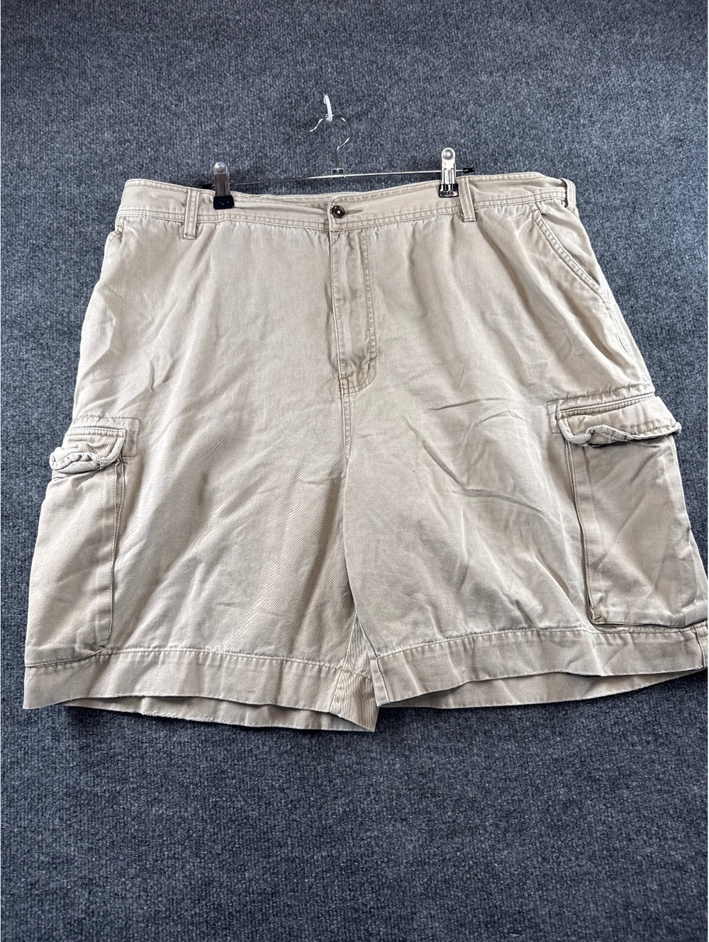 Preswick & Moore Cargo Shorts Mens 42 Khaki Tan Cotton Casual Utility Pockets